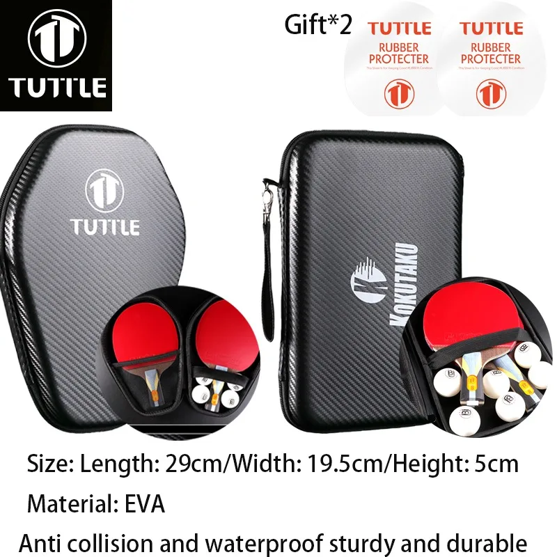 

Чехол для ракетки для пинг-понга TUTTLE, твердая сумка для ракеток, водонепроницаемая и предотвращающая столкновения, портативная сумка для хранения ракеток для настольного тенниса