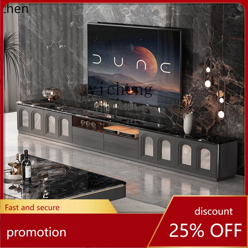 

HXL Тумба под телевизор для гостиной, французский стиль, натуральный роскошный камень, мрамор, легкая роскошь, напольная.