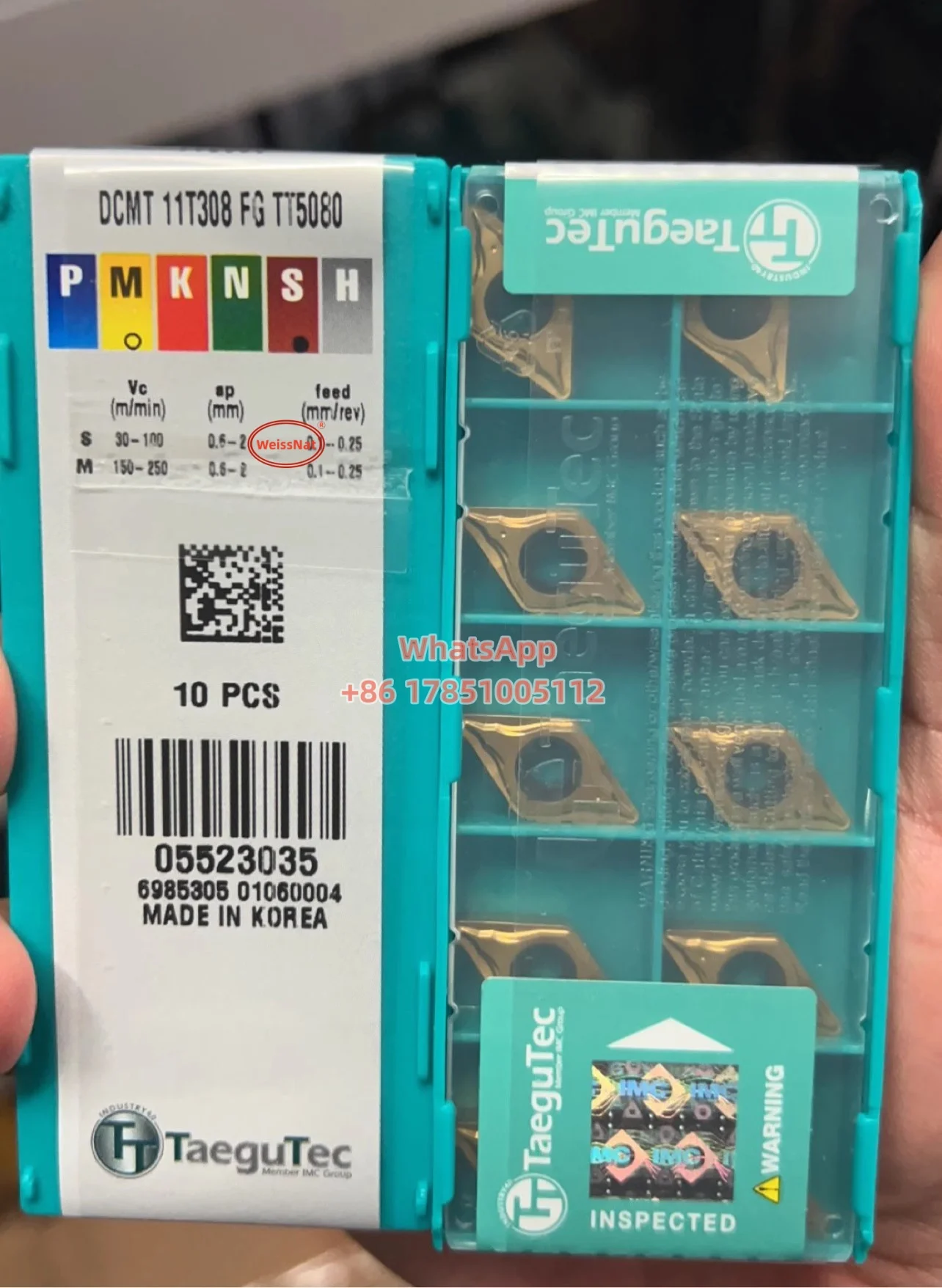 テグテック DCMT 070204 FG、DCMT11T302FA、DCMT11T304FG、DCMT11T308FG、SCMT09T308FG、SCMT09T308MT TT5080 超硬インサート