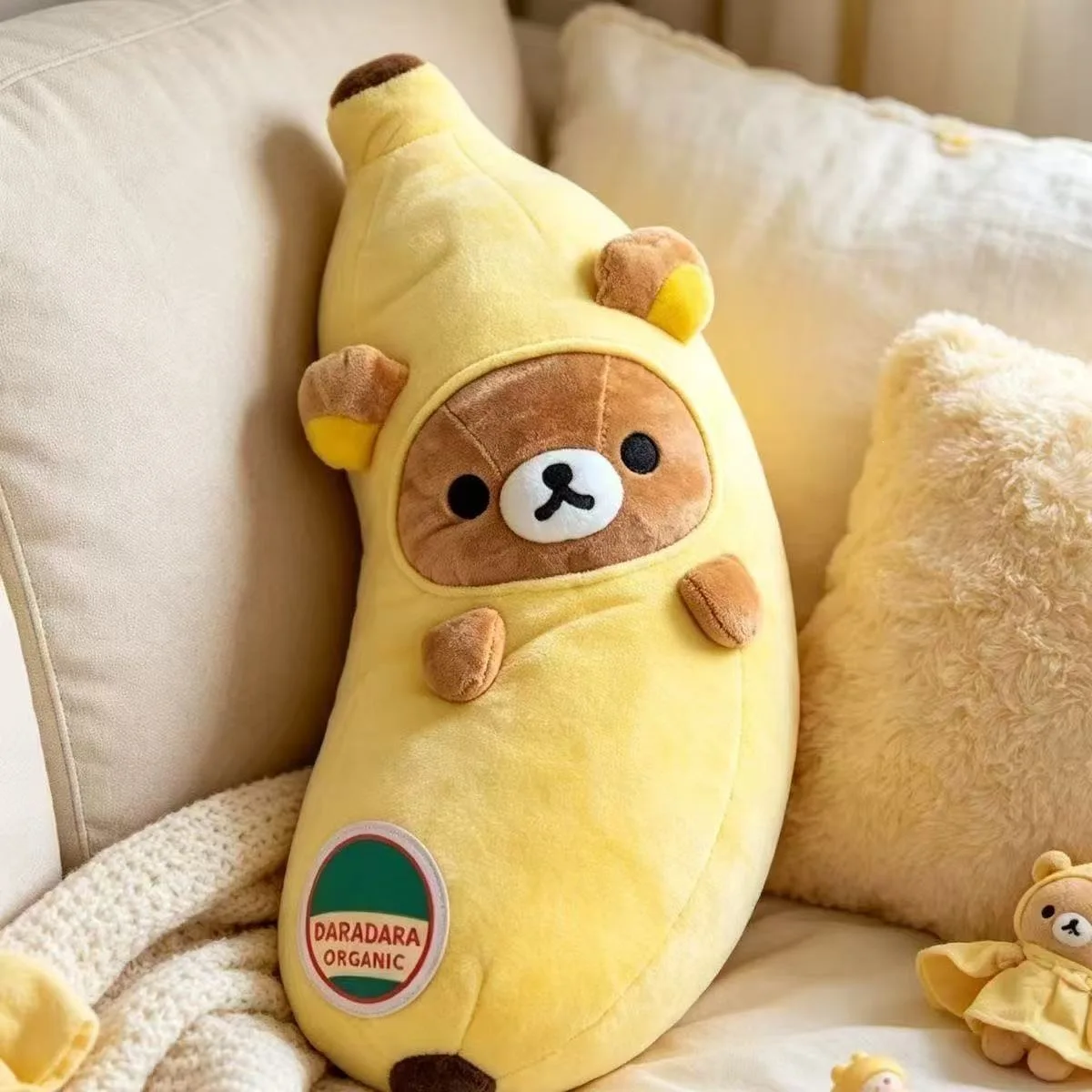Cute Cute Rilakkuma Banana Shape Long Bolster Pillow San X Stuffed Bear Toy Leg Support Sofa Bed Cushion - Aliexpress Deal