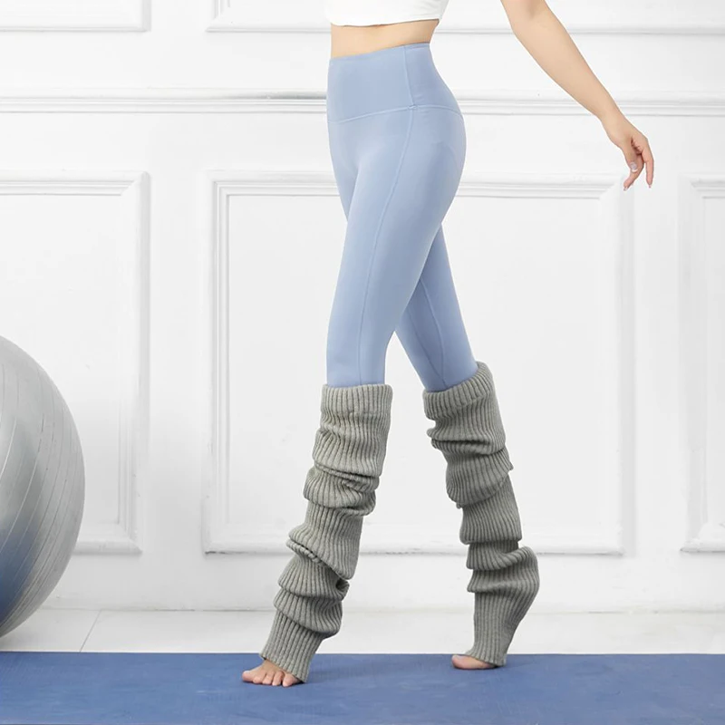 Women Dance Wool Knitted Socks Larger Ultra Elastic Winter Warm Yoga Fitness Ballet Dancing Sock Leg Warmers Over Knee Stockings