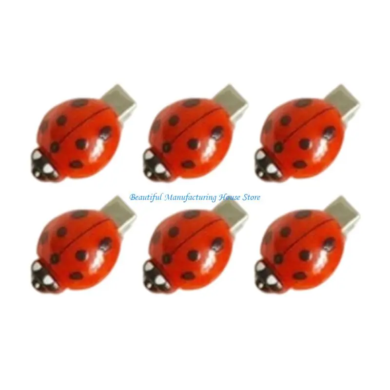 

E56A 6PCS Ladybird Hair Accessories Strong Hold Metal Clip for Women Girls Styling