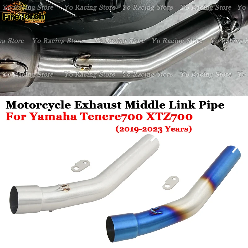 

For YAMAHA Tenere700 Tenere 700 XTZ700 XTZ-700 2019 2020 2021 2022 2023 Motorcycle Exhaust Escape Muffler Middle Mid Link Pipe