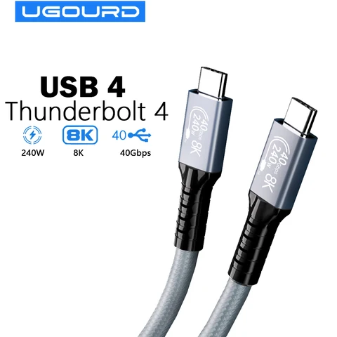 UGOURD USB4 Thunderbolt 4 Кабель 40 Гбит/с 240 Вт для быстрой зарядки и передачи данных — фото модели