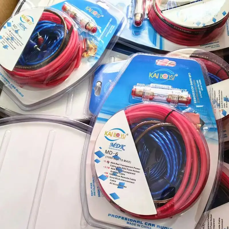 1500W Car Audio Speakers Wiring Kit 8Ga 60Amp Subwoofer Amplifier Amp Wiring Fuse Holder Wire Cable Vehicle Modification Parts