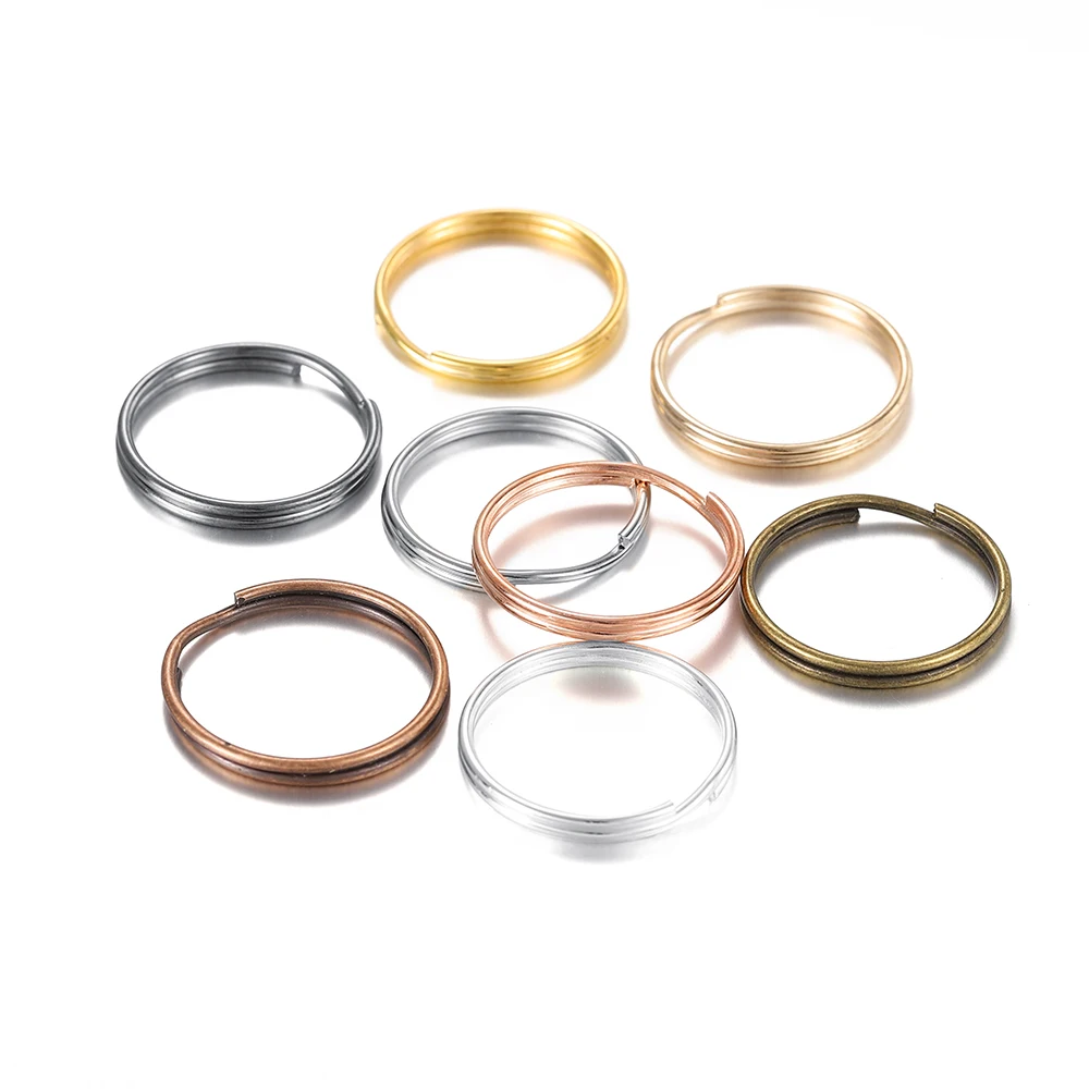 Porte-clés rond en métal, motif ondulé, connecteur ster corrigé pour sac pendentif, bijoux de bricolage, artisanat exécutif, 20 pièces, lot de 50 pièces