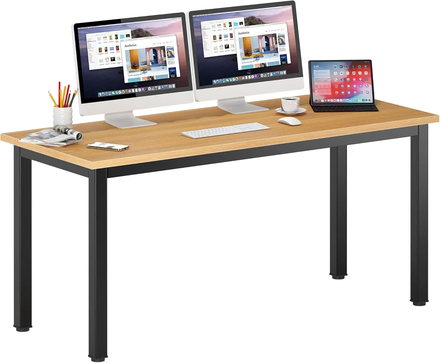 63 inches X-Large Computer Desk, Composite Wood Board, Decent and Steady Home Office Desk/Workstation/Table, BS1-160TB