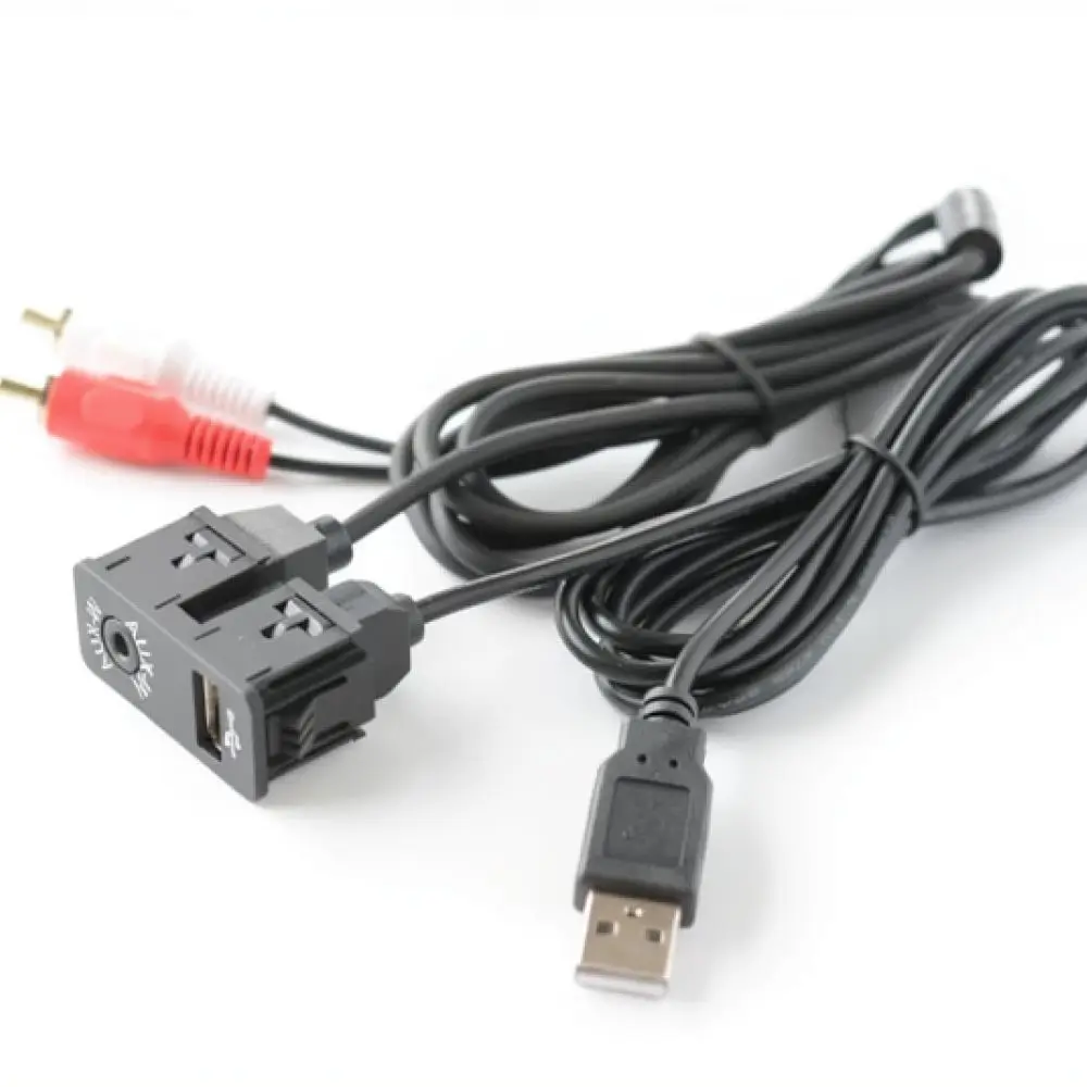 USB RCA Input Connector For BMW 1 3 5 6 7 Series Mini X1 X3 X5 X6 Z4 Car Audio Video Multimedia Signal Adapter Wire