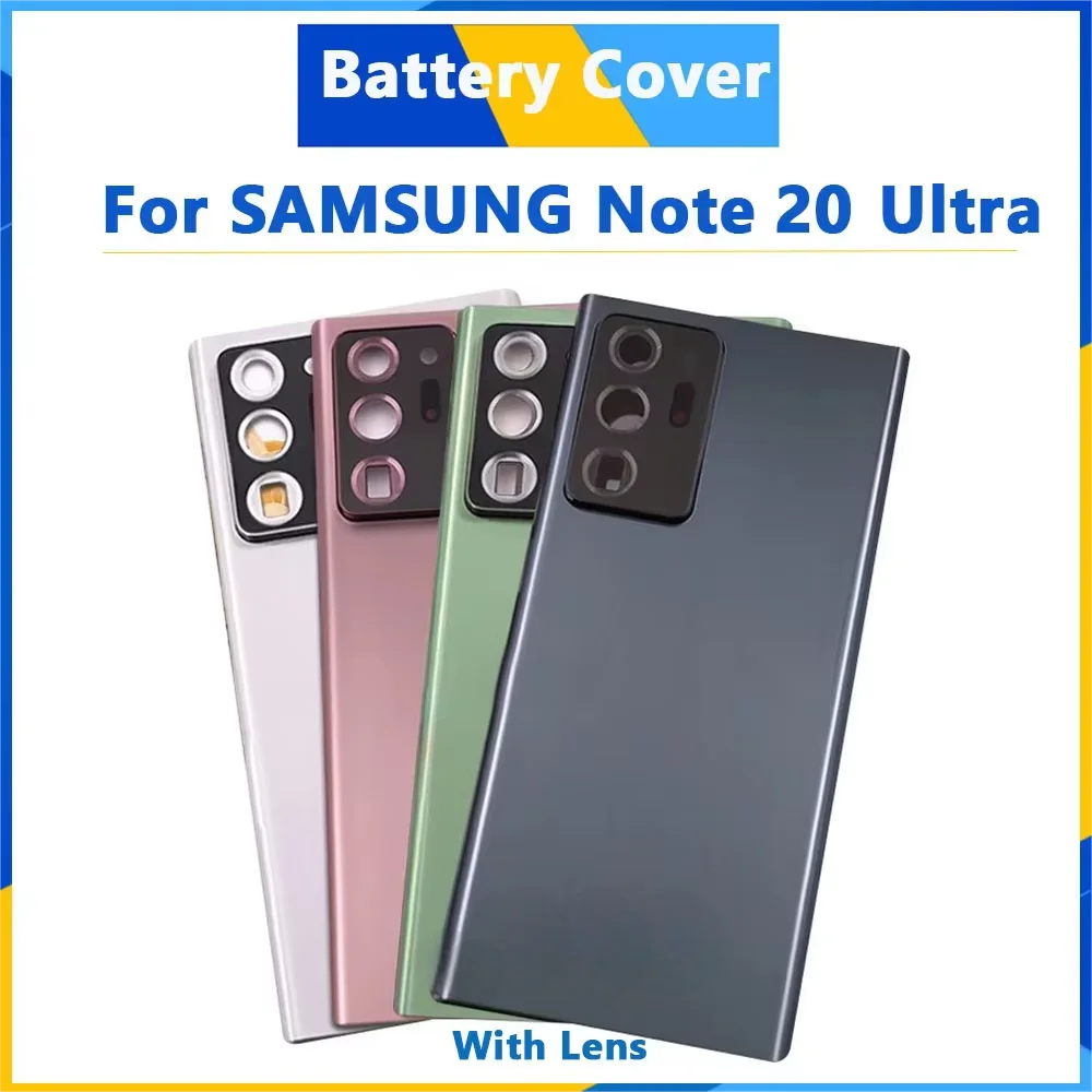 

New For Samsung Galaxy Note 20 Ultra Battery Back Cover Rear Door 3D Glass Panel N980 Housing Case Camera Lens Replace + CE