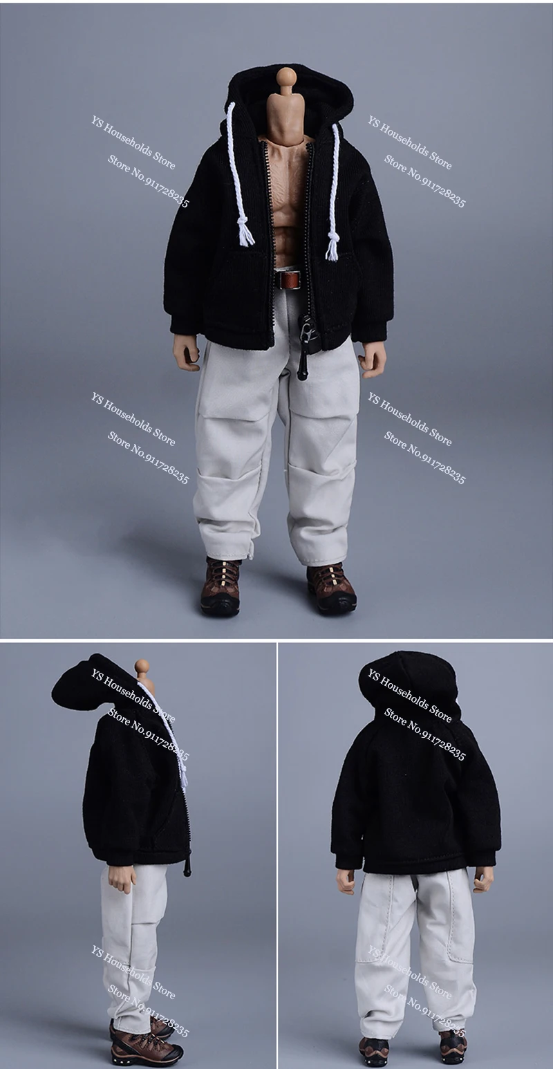 Romankey Nota 1/12 Scale Man Soldier Casual Tooling Harlan Pants Black Brown Belt Accessory For 6