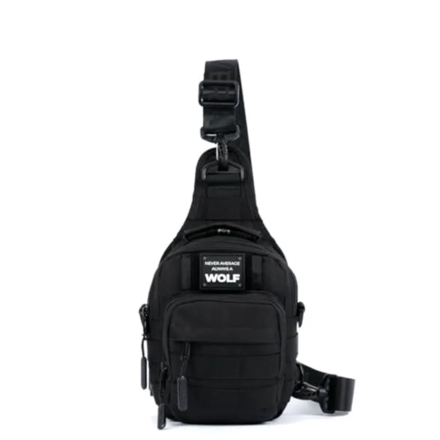 4L Mini Tactical Sling Bag Alpha Black Compact Crossbody Backpack for Gym Travel and EDC Tactical Shoulder Bag with Multiple Po