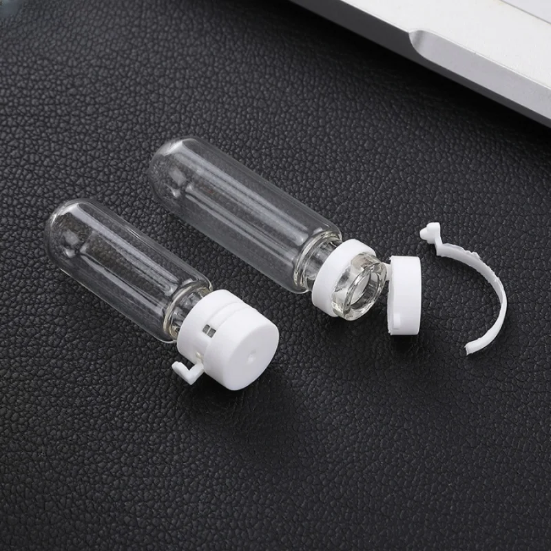 2/5 stücke Mini Abgabe Flasche Runden Boden Glas Flasche Essenz Flüssigkeit Öl Parfüm Abgabe Flasche Reise Tragbare