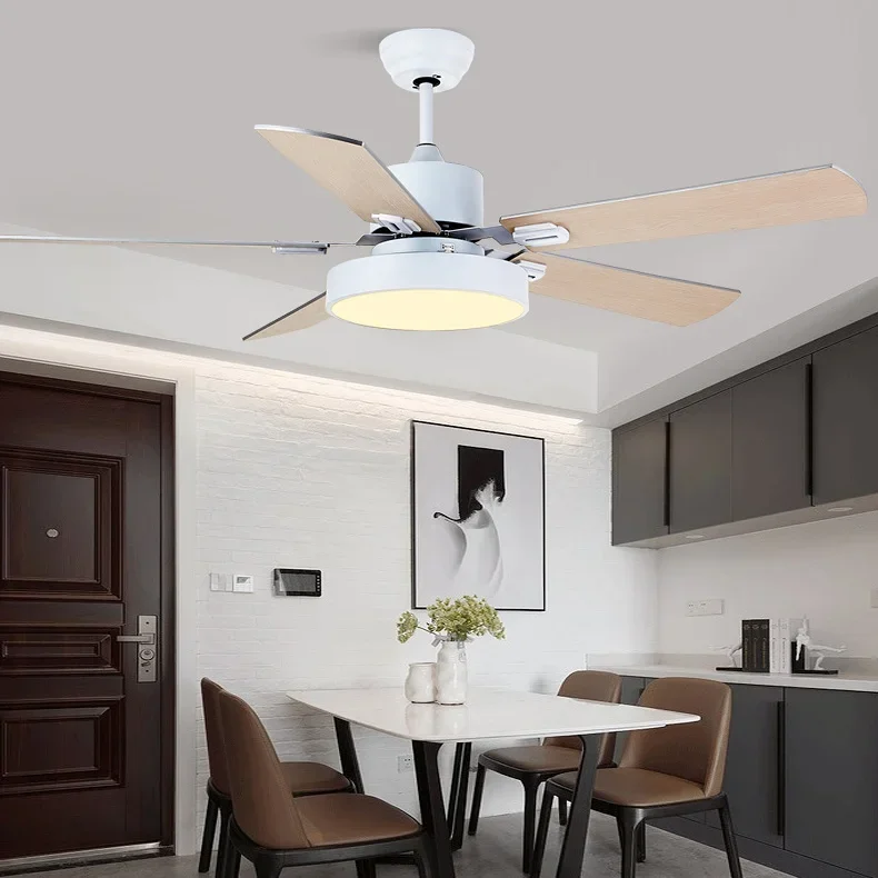 Modern Industrial Ceiling Fan Light with LED Light Kit and Remote Control Quiet Energy Saving/Decoration Fan 42/52 inch