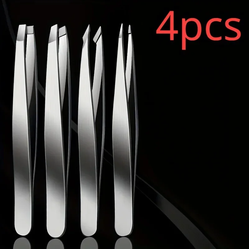 4pcs Set Professional Tweezers Set Perfect For Eyebrow Hair Removal Splinter Very Effortless and Relaxed to Remove image 2