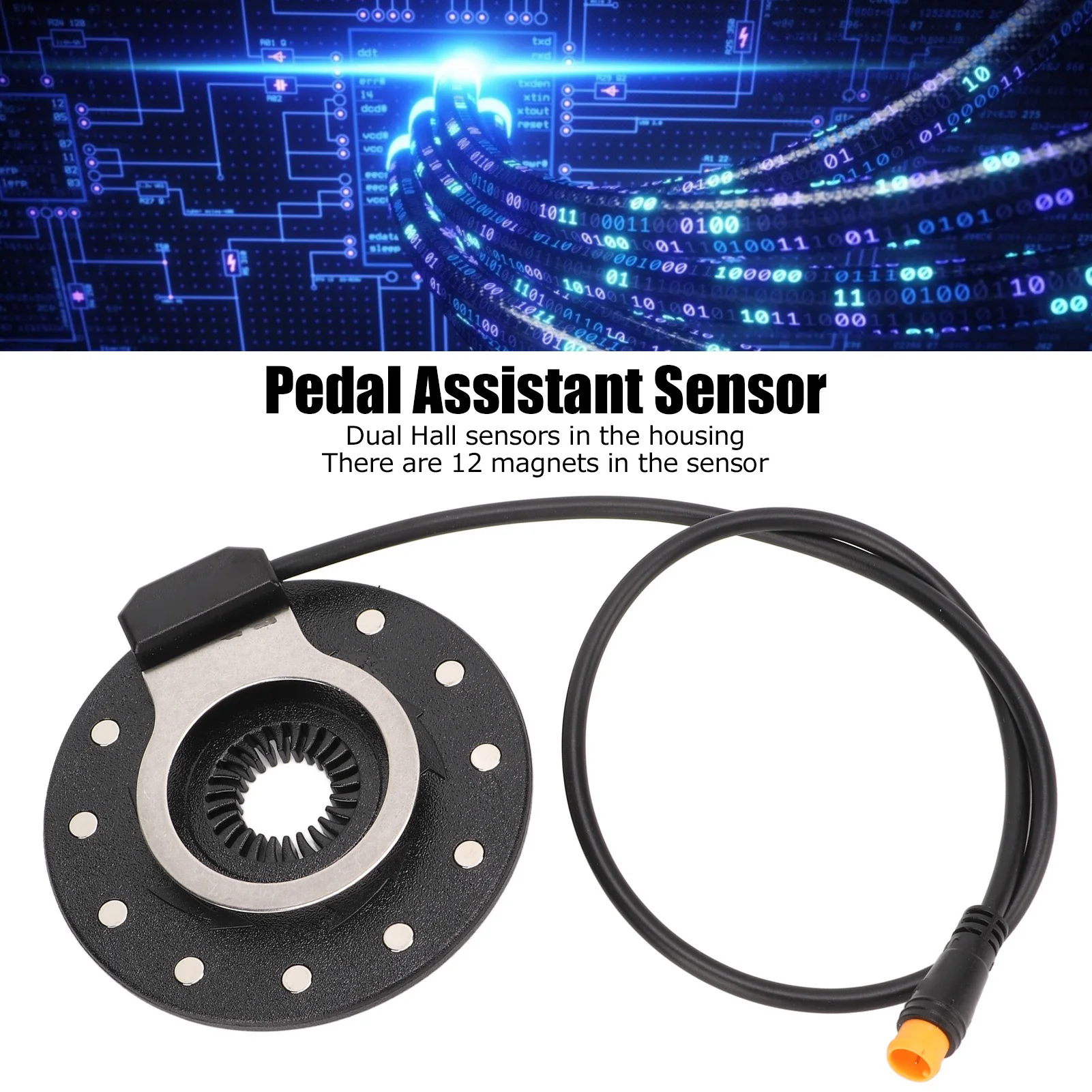 Electric Bicycle Assist Sensor High Sensitivity 12 Magnets Right Dual Hall Sensor Electric Bike Pedal Accessories