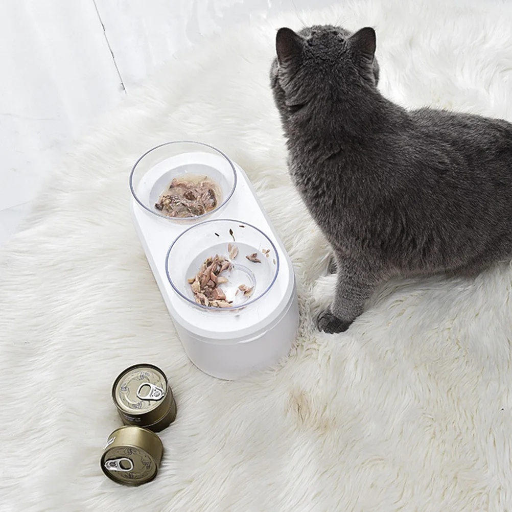 

Adjustable Angle Cat Bowl Dishes Whisker Friendly Food Indoor Raised Feeder Pet Supplies