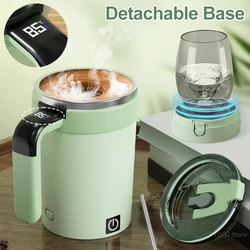 Automatic Stirring Coffee Cup Rechargeable Electric Stirring Mixer Detachable Base Stainless Steel Magnetic Self Stirring Mugs