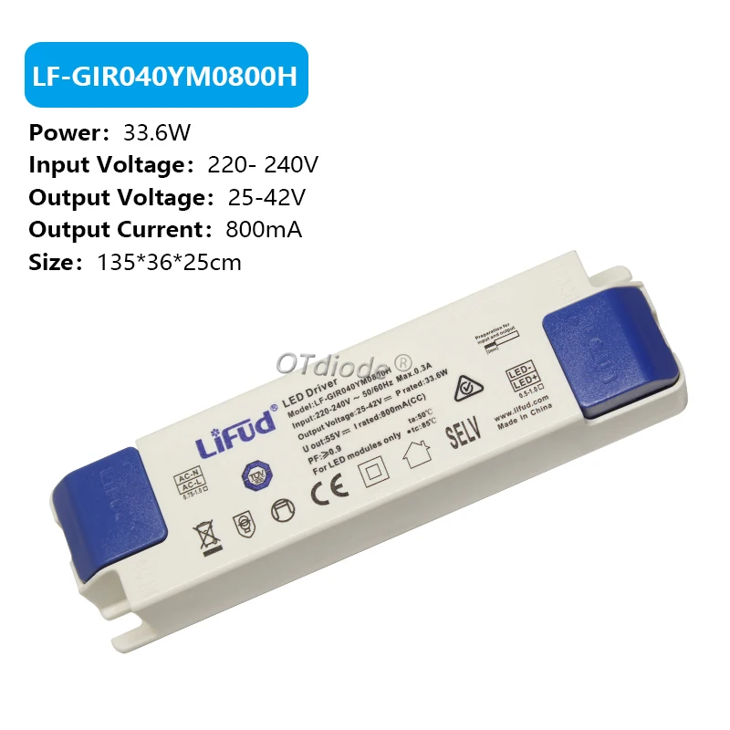 Lifud LED Driver DC25-42V/33-40V 800mA 900mA 1000mA 1050mA 1200mA 1300mA 1400mA 1500mA 40 w50w 60W LF-GIRxxxYS trasformatore serie