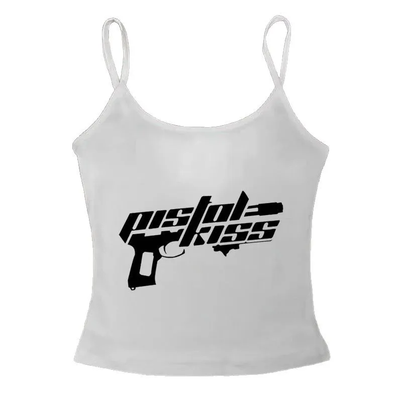 Women Spaghetti Strap Cami Tank Top Gothic Evil Eye Graphic Print Sleeveless Y2K Slim Fit Summer Casual Crop Vest Women Clothes