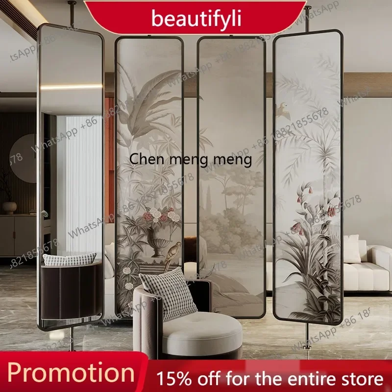 

Q181 French art glass screen partition living room modern simple entrance door porch