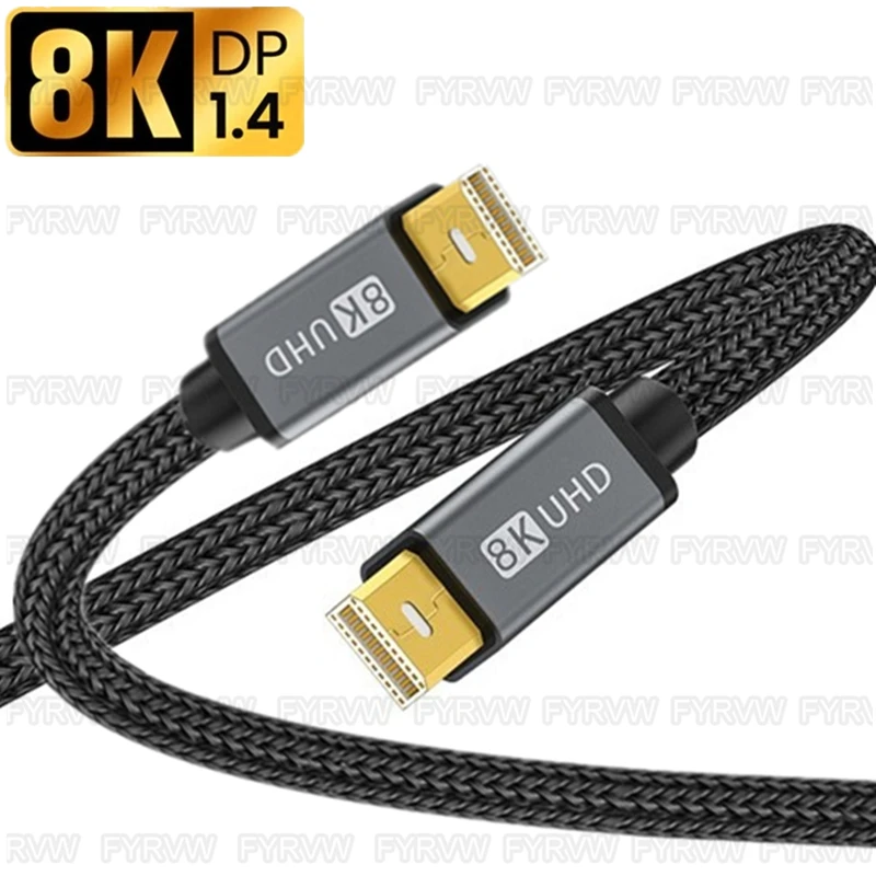 كابل DP صغير لجهاز مراقبة سطح الهواء MacBook ، جهاز الصاعقة 2 كابل ، 8K ، منفذ إرسال صغير إلى منفذ عرض صغير ، سلك هرتز ، 4K144Hz