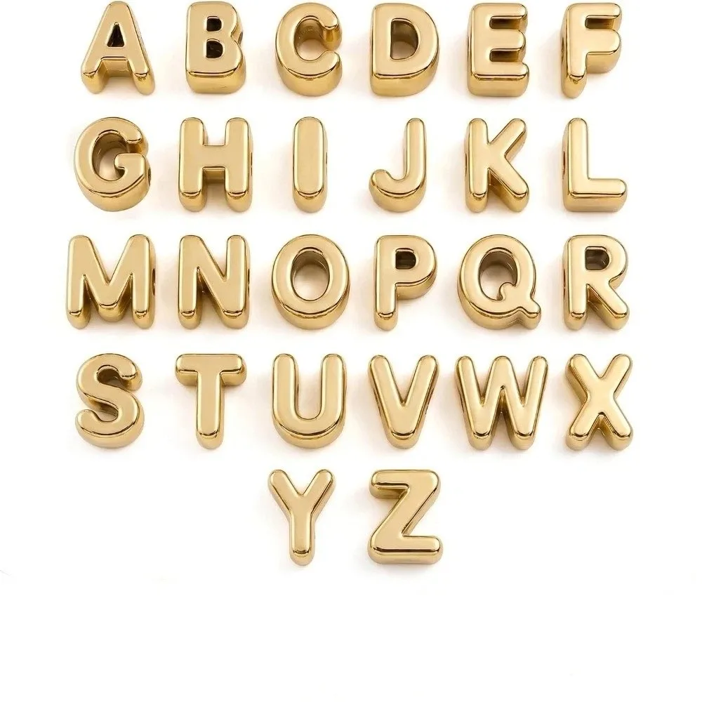 26PCS Marble Texture Acrylic Letter Beads Colored Large Hole DIY Craft Beads Loose Bead Transparent Name Bracelet Beads Keychain
