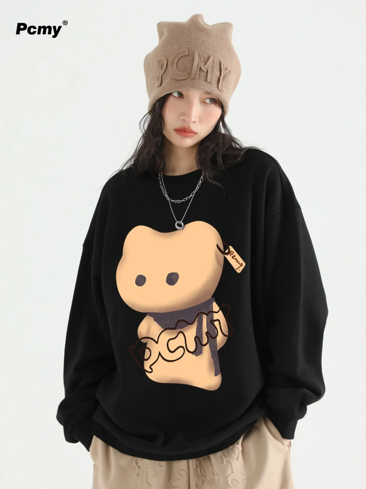 

Potato Kitten Trendy Long-sleeved Top 2024 Autumn and Winter New Men and Women Couples High-quality Crew Neck Sweatshirts