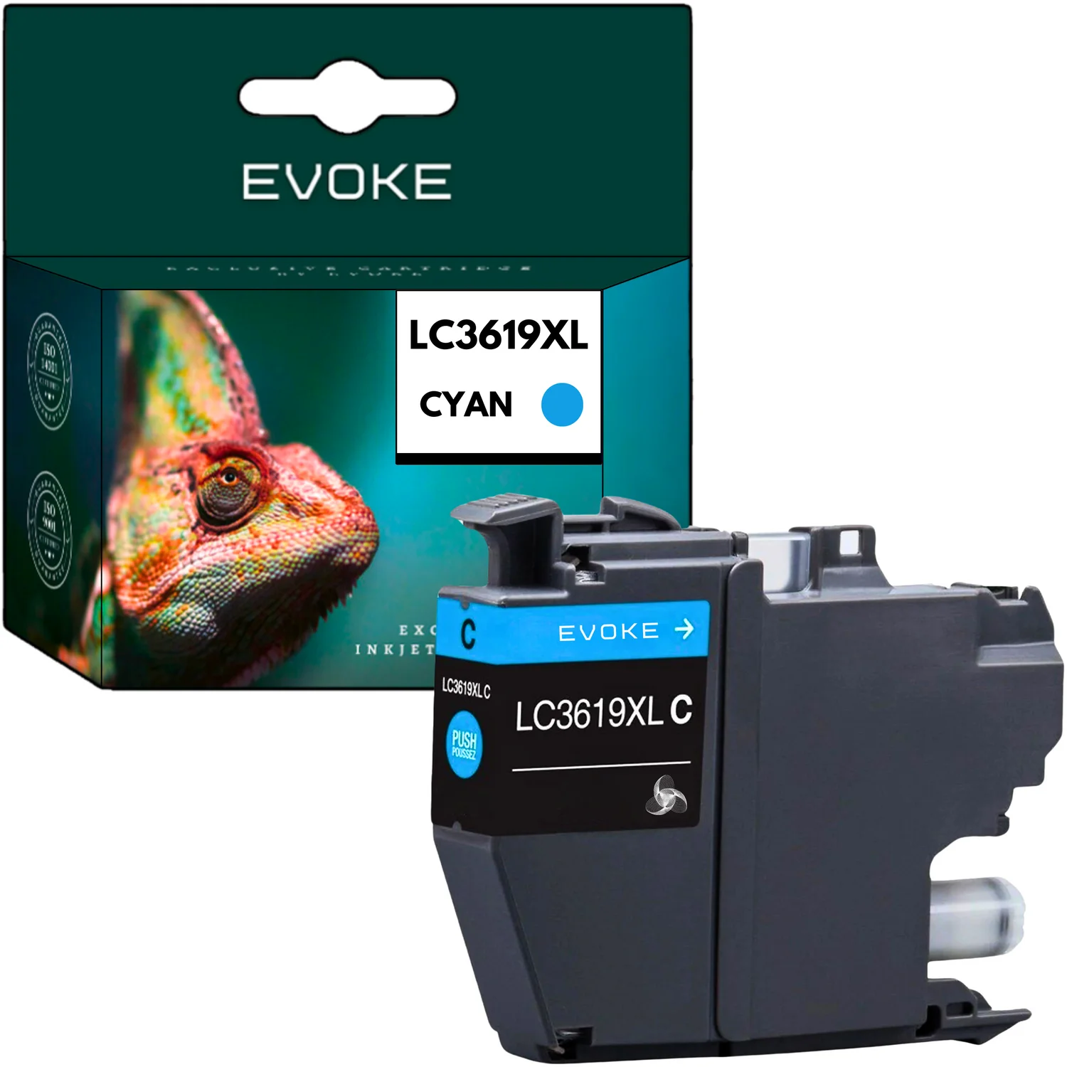 Evoke Compatibele Inkt voor Brother Lc-3619Xl Lc3619Xl Lc3619Xlc Cyaan 18 ml 1600 Pagina's Mfc-J2330Dw J2730Dw J3530Dw J3930Dw