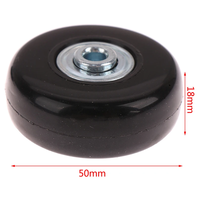 1 set Suitcase Wheels Black Luggage Suitcase Replacement Wheels Suitcase Repair OD 50mm Axles Deluxe Black With Screw