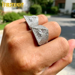 New Masonic Illuminati Eye Ring Iced Out Bling 5A CZ Stone Zircon Prong Setting Triangle Rings Luxulry Men Hip Hop Jewelry