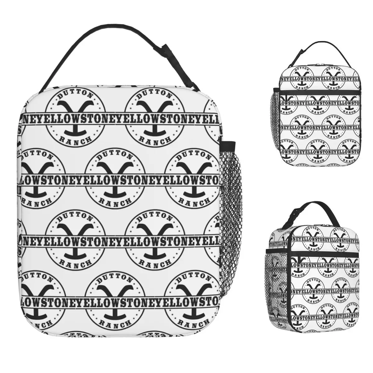 يلوستون داتون رانش مونتانا حقيبة الغداء المحمولة سستة علب الاغذية مكتب الطفل الرسم تصميم حقيبة للحفاظ على البرودة أكسفورد حمل حقيبة الغذاء