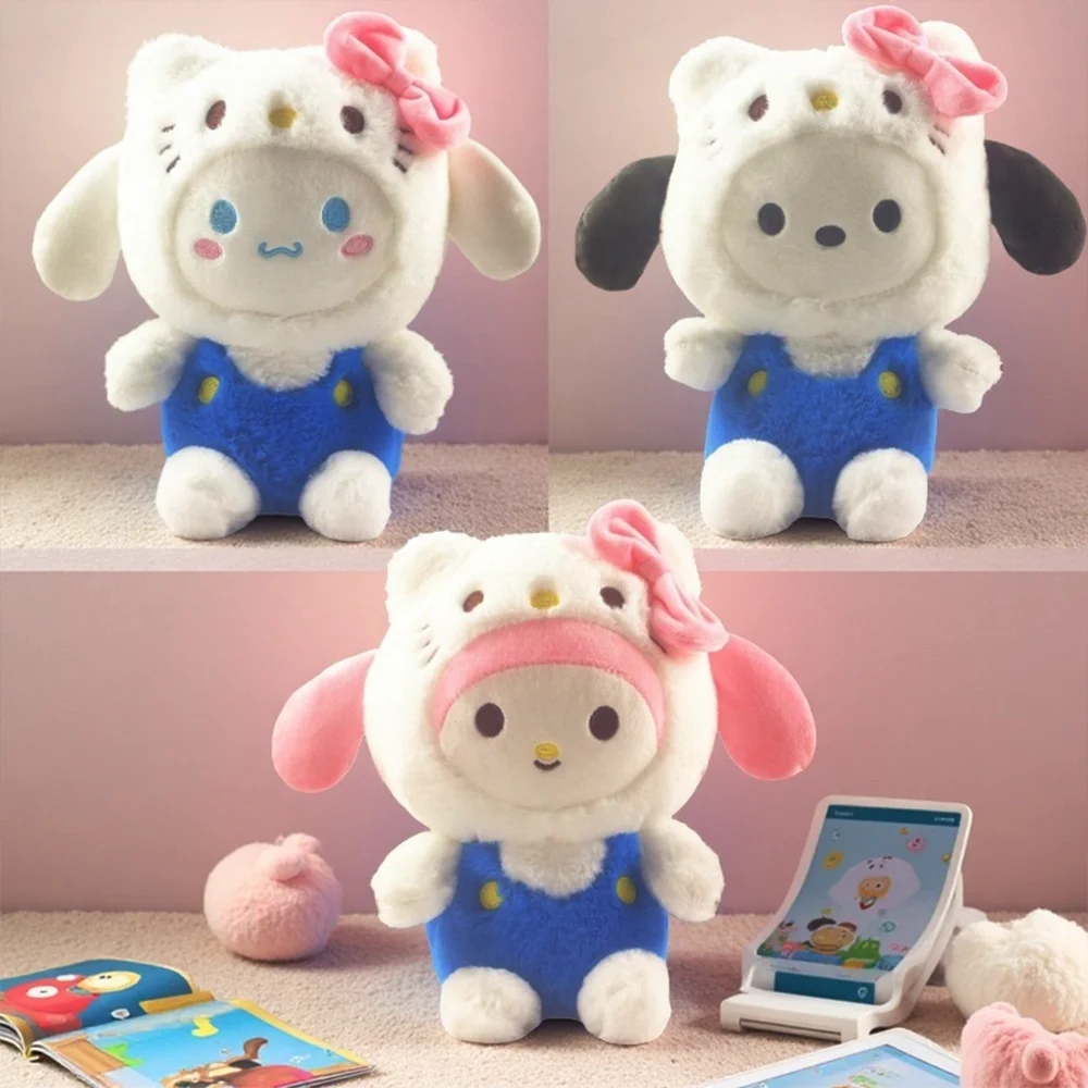 Sanrio плюшевые куклы игрушки милые Hello Kitty Kuromi My Melody Kawaii KT Cinnamoroll мягкие игрушки в форме сердца куклы подарки