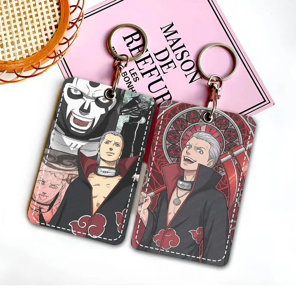 Anime Character Cool Man Hidan Manga N-Naruto Access Card Case Holder Keychain Key Ring Door Access Tags ID Card Case Keychain