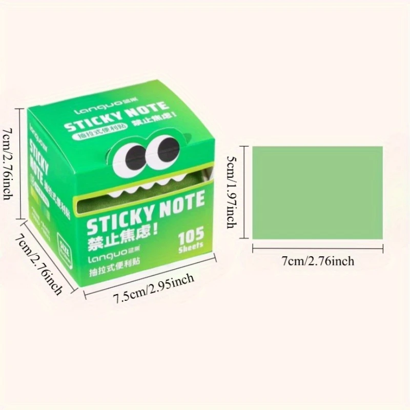 105 Sheets Pearlescent Sticky Notes Set with Dispenser Waterproof Self-Adhesive Translucent PET Memo Pads for School & Office