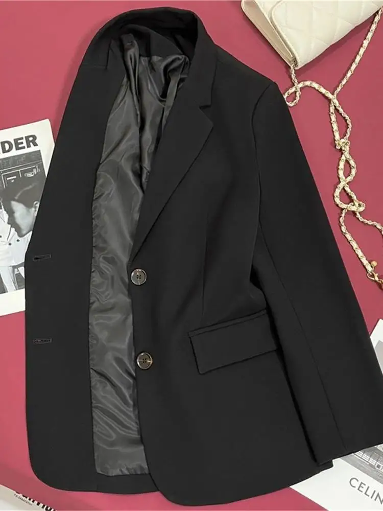 

Bla Suit Jaet Women's Casual Sle Korean Version Spring Autumn New Arrival Ele ort Length Single Button Closure