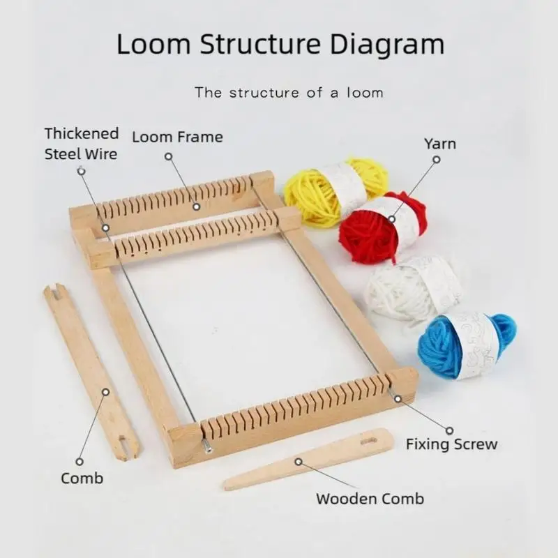 

Полный набор инструментов для вязания QX2E включает деревянную вязальную рамку из хлопчатобумажной пряжи