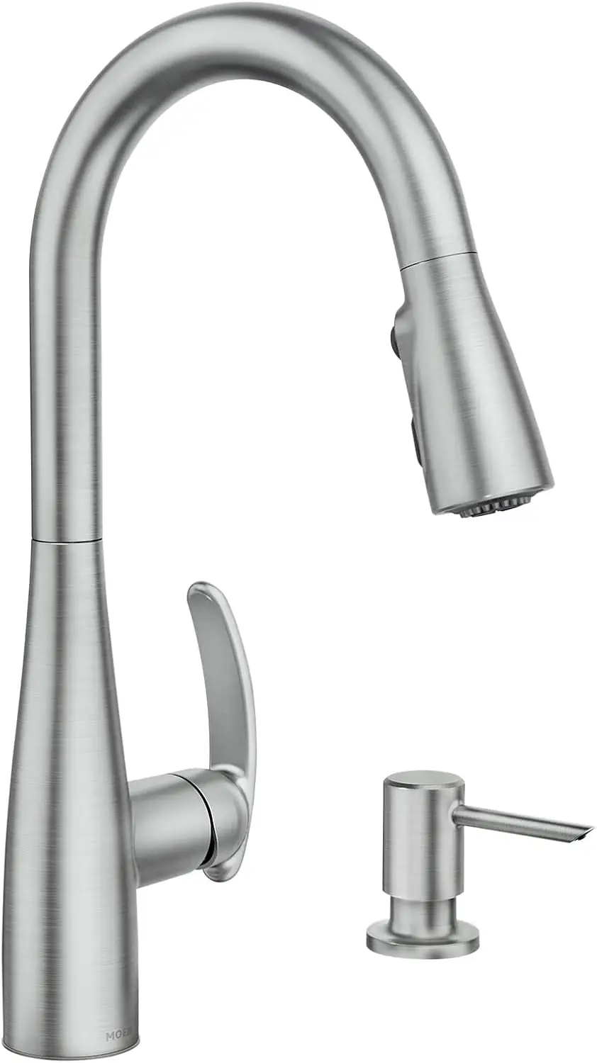 

Stainless Steel Pull-Down Kitchen Faucet with Soap Dispenser, High Arc Design, Easy Installation & Spot-Resistant Finish