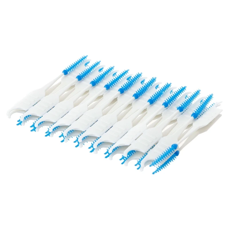 40pcs Double Floss Head Hygiene Dental Silicone Interdental Brush Toothpick