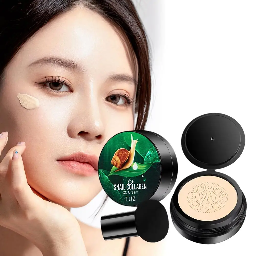 Mushroom Cc Cream Snail Collagen Air Cushion Face And Beauty Cosmetic Nourishing Moisturizing Concealer Makeup Base I2c5