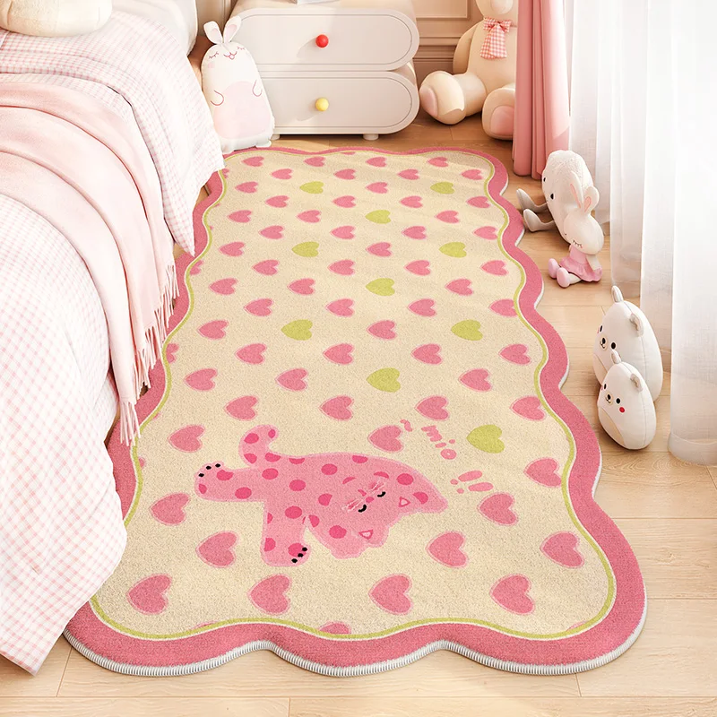 Dopamine Color Living Room Decoration Girl Carpet Pink Rugs for Bedroom Thick Plush Bedside Floor Mat Fluffy Soft Cloakroom Rug