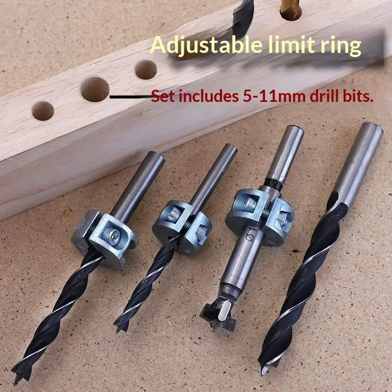 3Pcs/set 6mm 8mm 10mm Drill Bit Stopper Collars Zinc Alloy Drilling Depth Stop Rings With Hex Wrench Open Type For Drill Bit
