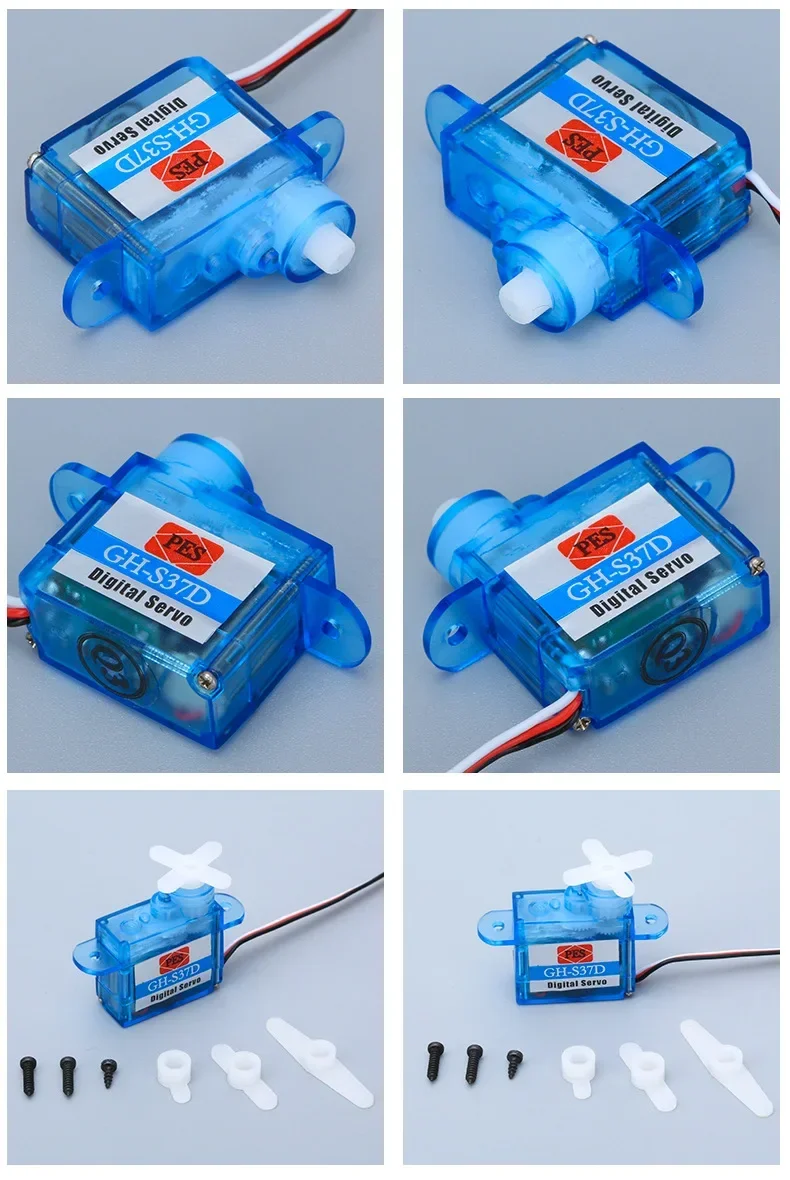 5/10PCS 디지털 마이크로 서보 PES GH-S37D 3.7g, 비행기 헬리콥터 자동차 로봇용 코어리스 모터가 장착된 고정밀 미니 RC 서보