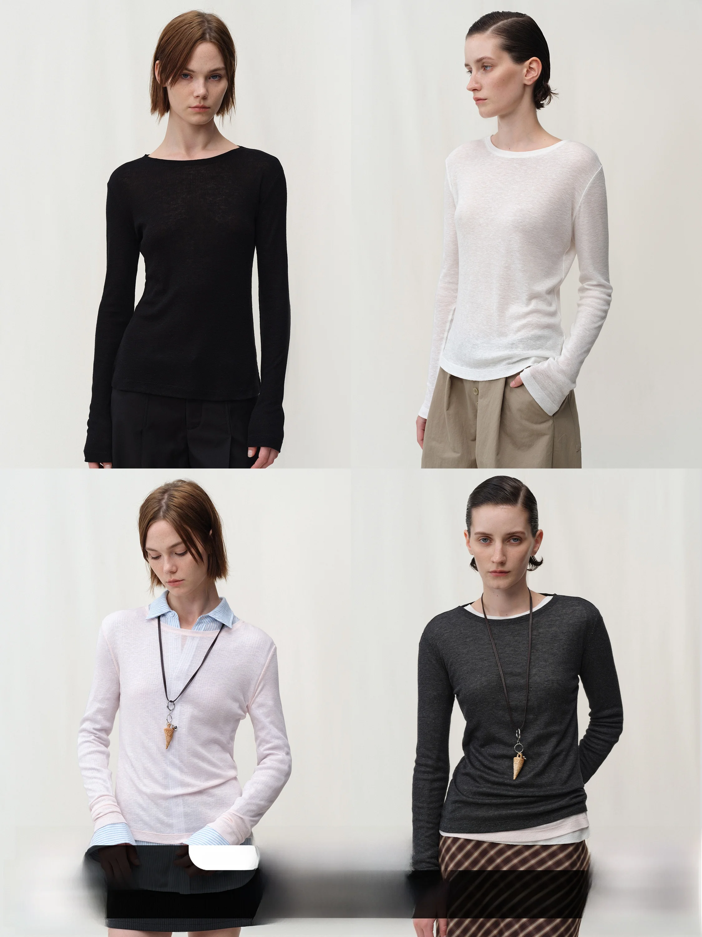 

SMIIILE Women's Slim Fit Long Sve round Ne Base irt T-irt Inner Wear Base Layer Top Comfortable Cool Feeling Autumn