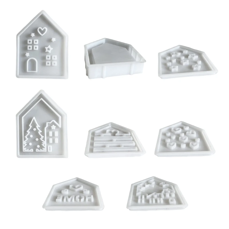 Silicone Crafting Mold for 3D House Figurine Home Decoration Jewelry Making Tool C1FC