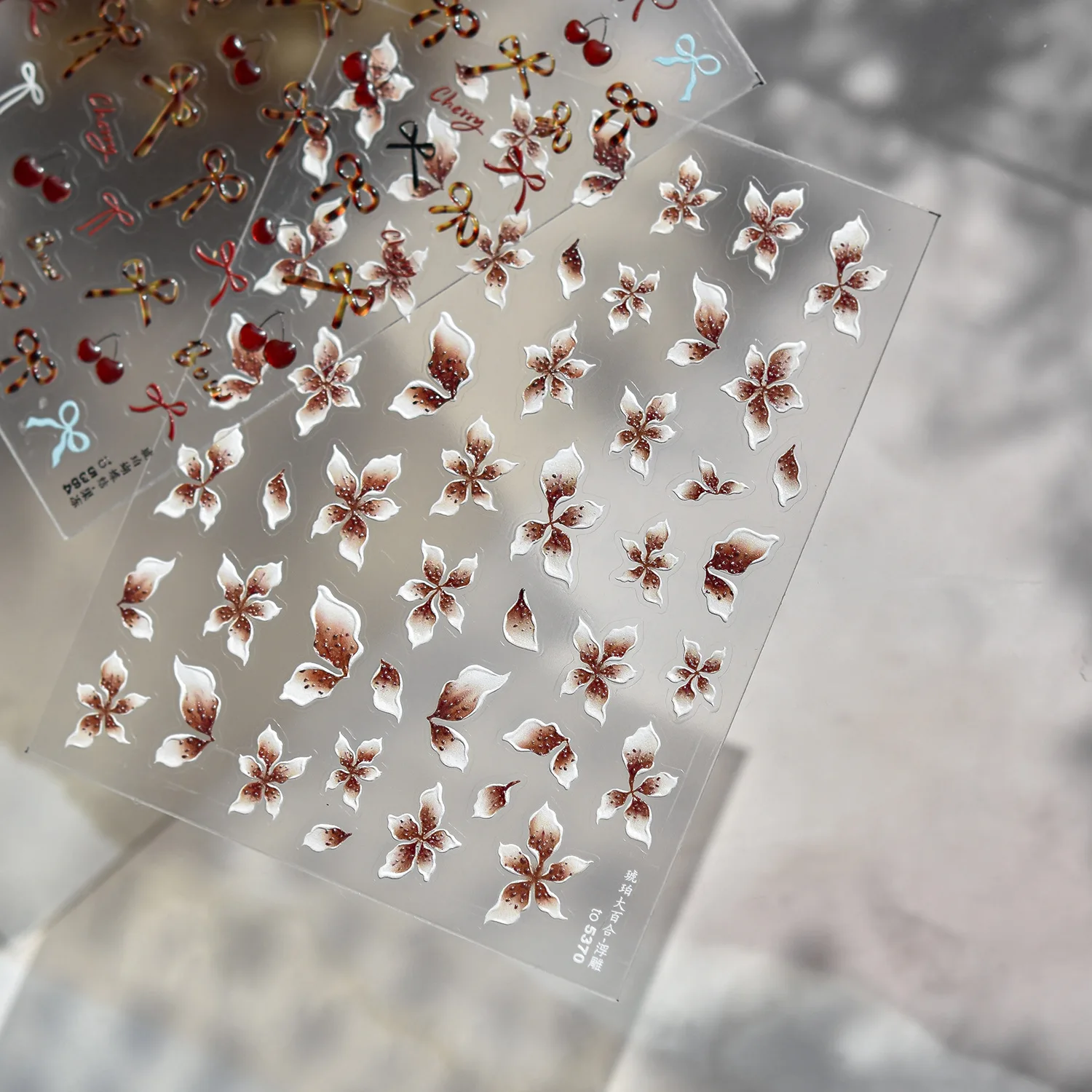 Vintage Exquisite Flower Peony Peach Blossom Magnolia Wildflower Chinese Metal Pearl Rhinestone Nail Art Stickers Manicure Decal