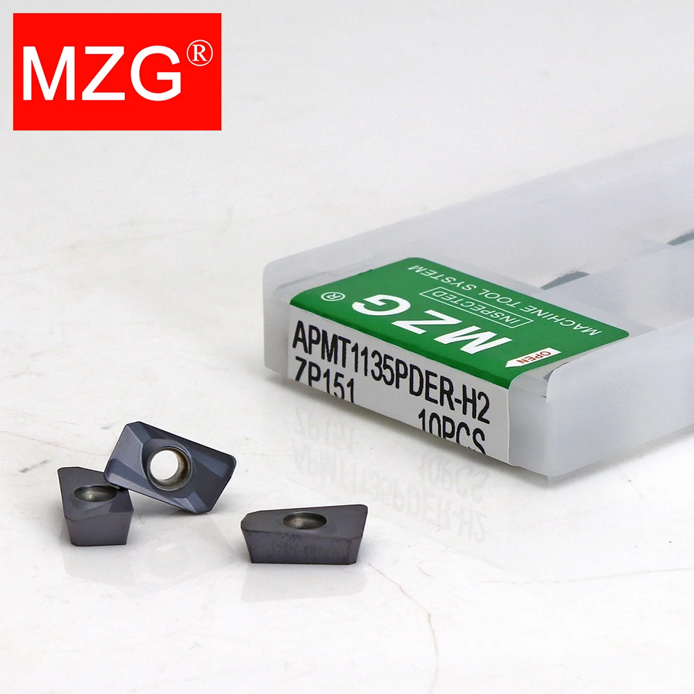MZG 10pcs APMT1135 APMT1604 Carbide Insert High Quality APMT1135PDR APMT1604PDER Processing Stainless Steel Milling Insert APMT
