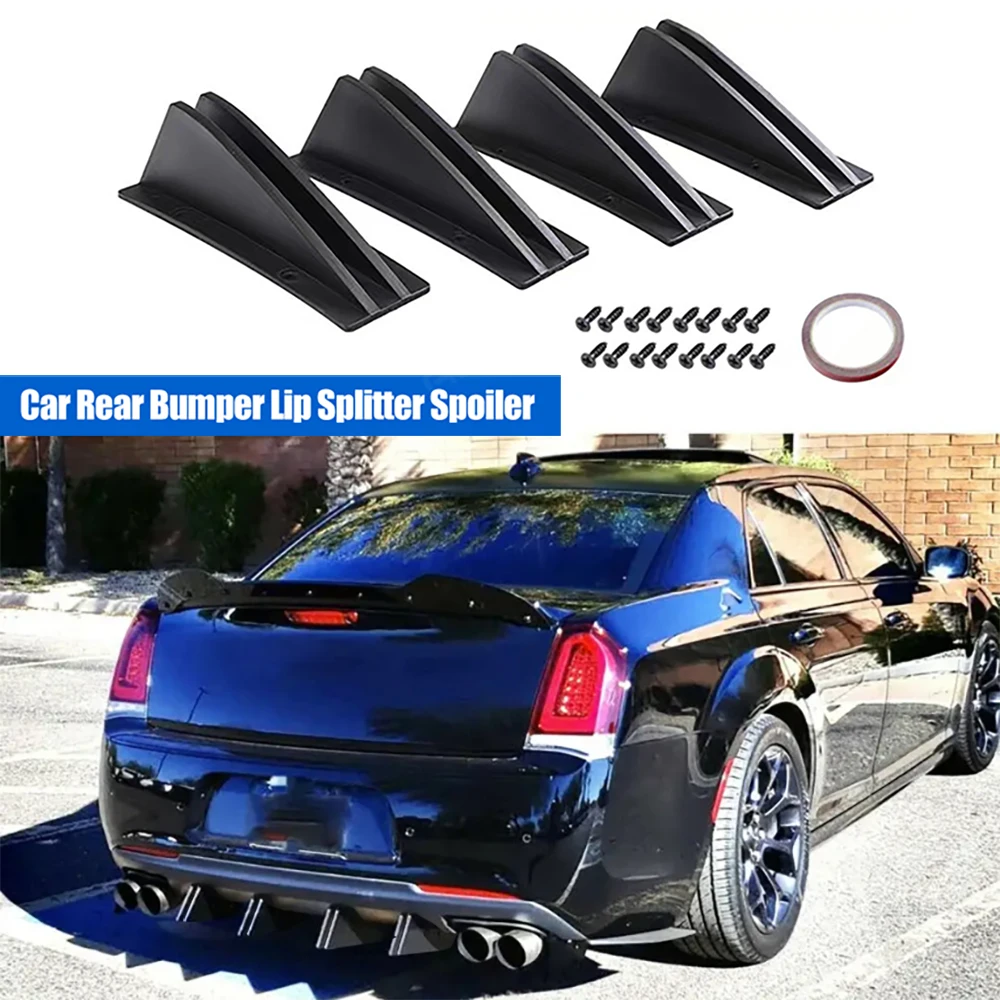 

New 4Pcs Universal Car Rear Bumper Lip Splitter Spoiler Anti-collision Body Bumper Chassis Spoiler Auto Decorative Accessories