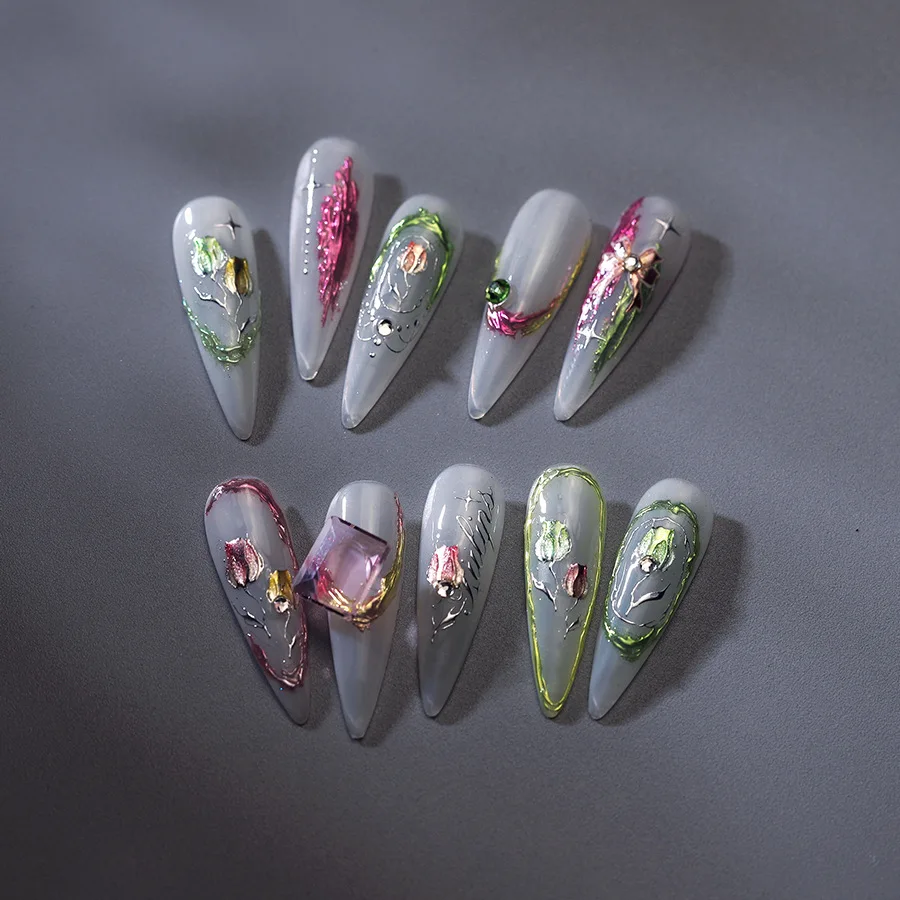 1pcs 5D ExquisitePoint drill Nail Art Stickers Relief Butterfly Flower Nail Decoration Decals DIY Manicure Accessories Sticker ﻿