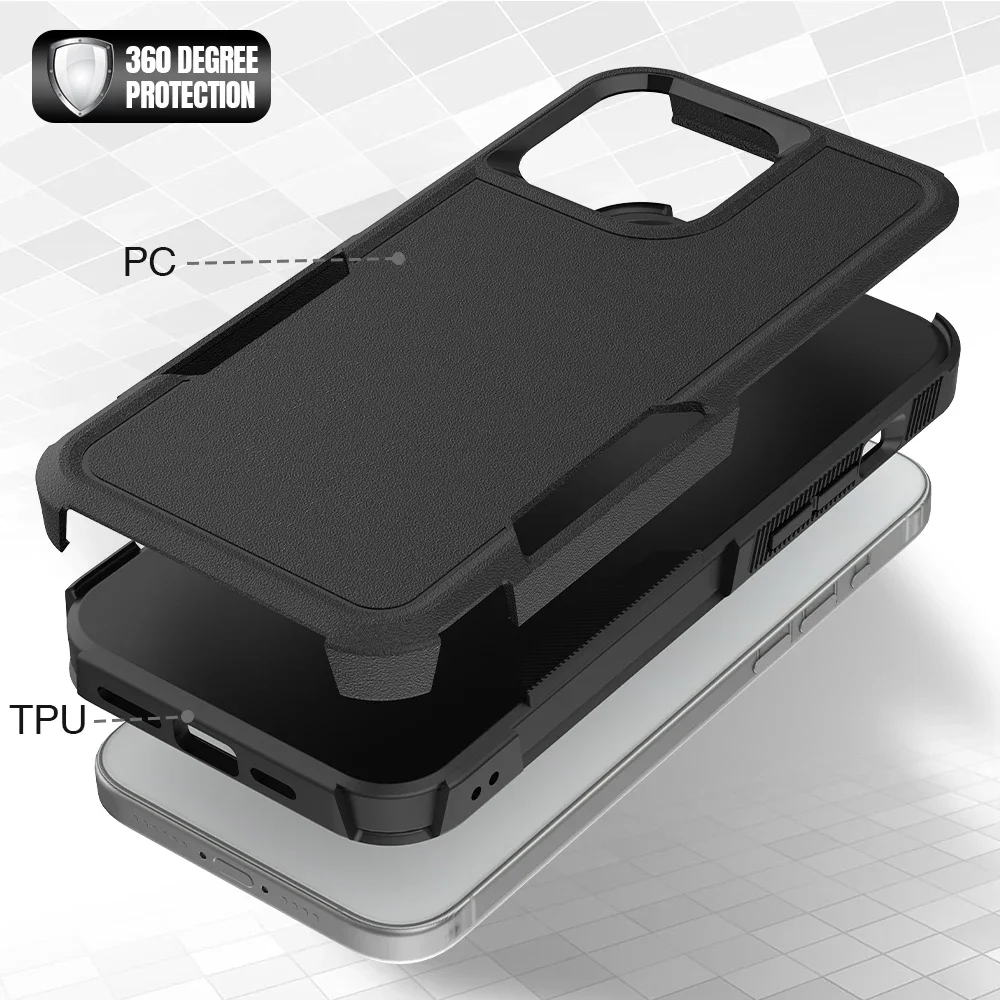 Odporny na wstrząsy futerał na telefon do iPhone'a 16 11 12 13 14 15 Pro Max Xs XR X SE 2022 8 7 Otter Bumper Box Hard Plastic Back Cover — zdjęcie 4