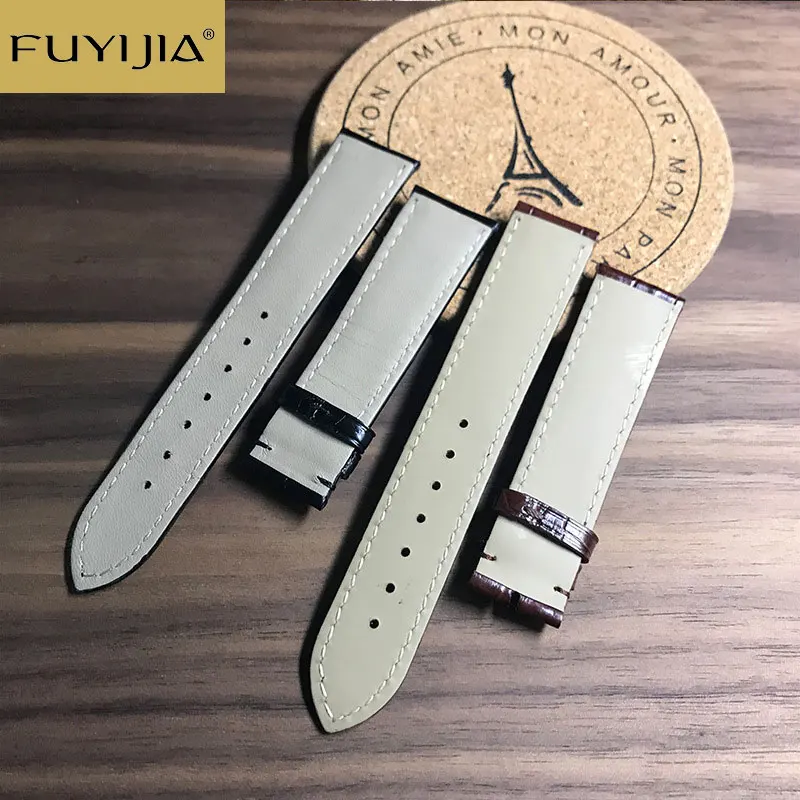 FUYIJIA 10MM~26MM Soft Nile Crocodile Skin Watchbands Master Handmade Custom Brand Watch Substitute Strap Genuine Crocodile Belt